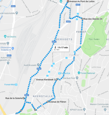 Itinéraire d'une marche passée (agrandir la photo)