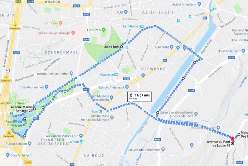 Itinéraire d'une marche passée (agrandir la photo)