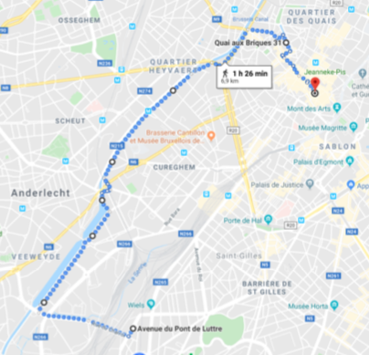 Itinéraire d'une marche passée (agrandir la photo)